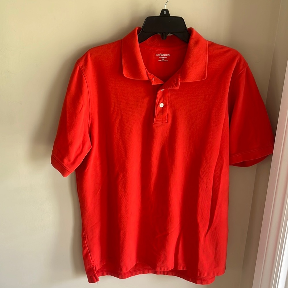 💕HP💕Croft & Barrow men’s orange performance short sleeve polo - size LT